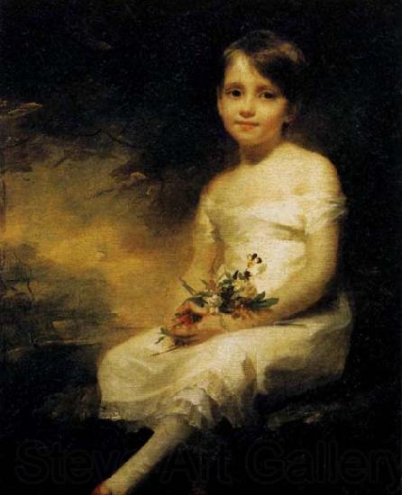 RAEBURN, Sir Henry Young Girl Holding Flowers Spain oil painting art